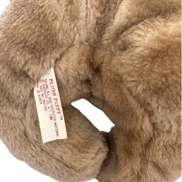 Vintage Plush Puppy Raffoler Dog Stuffed Animal Droopy Brown Wrinkle 86 Shar Pei - Picture 10 of 11